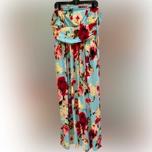 Womens strapless floral dress
